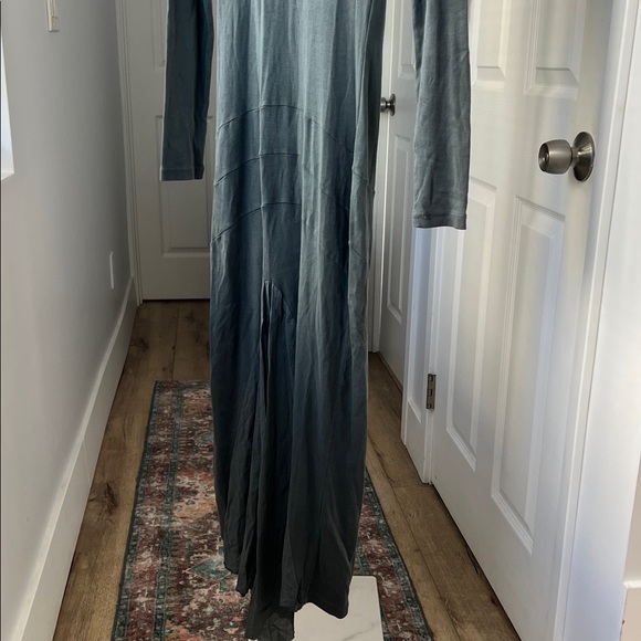 Prairie Underground Organic Cotton Longsleeve Boho Midi Dress Atlantic Blue S - Picture 4 of 8